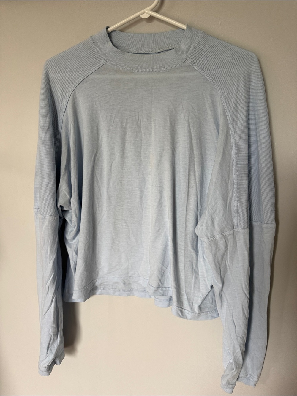 aerie Pale Blue Long-Sleeve Crewneck Long Sleeve Tee
